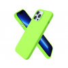 Husa iPhone 15 Plus, SIlicon Catifelat cu interior Microfibra, Lime